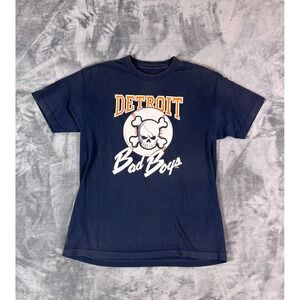 Vintage Detroit Bad Boys‎ T-Shirt Skull Graphic Men's Large